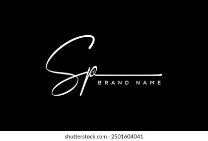 SP letter beauty handwriting vector logo. 