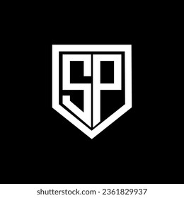 Diseño del logotipo de la letra SP con fondo negro en el ilustrador. Logo vector, diseños de caligrafía para logotipo, afiche, invitación, etc.