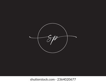 Diseño del logotipo de la letra SP y logotipo en monograma