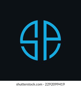 Sp letter logo design on black background vector image. Initial letter Sp logo template design vector image