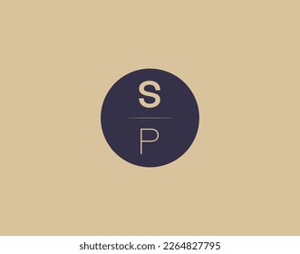 SP letter modern elegant logo design vector images
