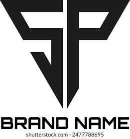 SP letter triangle logo design