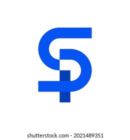 SP letter vector logo, monogram and initial shapes, clean and modern design concept, logo, logotype elements for template.