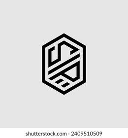 SP line geometric monogram with high quality professional design that will print well
