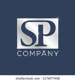 SP Logo Design Template. Luxury Silver Plat Vector