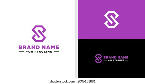 DIAMANTE DE LOGOTIPO SP MONOGRAM GEOMETRÍA EDITABLE