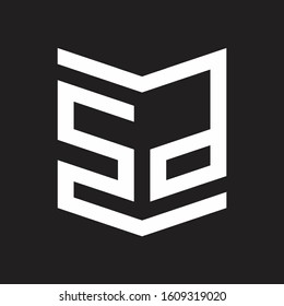 SP Logo Emblem Monogram With Shield Style Design Template Isolated On Black Background