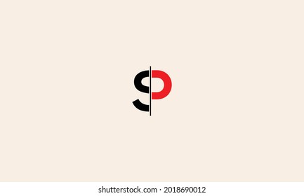 Diseño de la letra del logotipo del SP. Concepto de letra de las iniciales del logotipo PS. diseño de logotipo de icono de SP