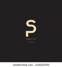 Diseño moderno de la letra del logotipo del SP