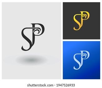 logotipo SP en gradiente de lujo, salón hermoso, moda, logotipo cosmético