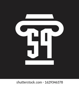 SP Logo monogram with pillar style design template