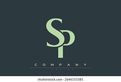 SP Modern Initials Logo-Design. Branding-Logo mit stilisierten Initialen, die kühnes Design und moderne Ästhetik zeigen. Ideal für professionelles Business Branding oder kreative Projekte mit Schwerpunkt auf minimalistischen