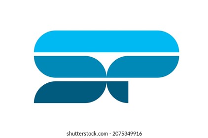 SP monogram blue retro vintage