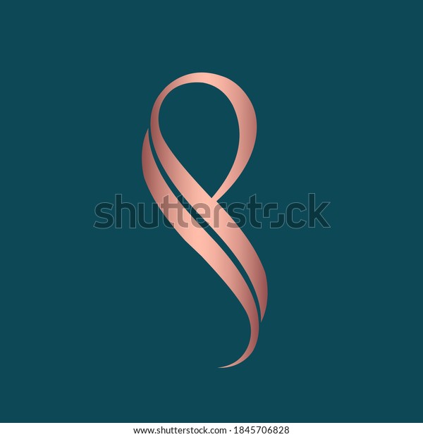 SP monogram logo.Decorative lettering sign.Metallic\
pink alphabet initials icon isolated on dark fund.Elegant, beauty,\
luxury style characters shape.Calligraphic abstract letter s and\
letter p.