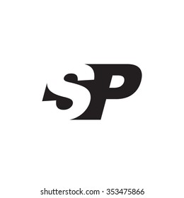 SP negative space letter logo