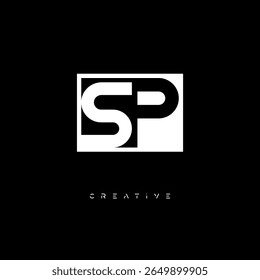 SP Negative Space Monogram – Minimalist Black and White Letter mark Logo for Creative Branding, Fashion Identity and Modern Design Concepts
