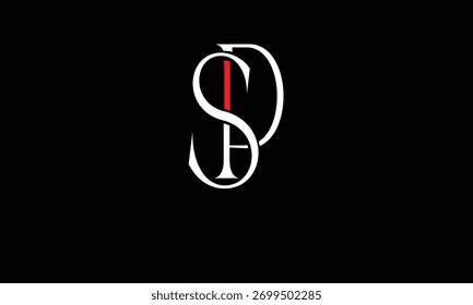 MONOGRAMA DEL LOGOTIPO DE LA LETRA ABSTRACTAS DE SP, PS