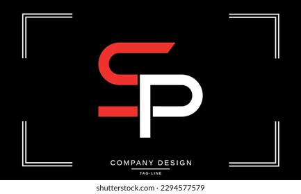 SP, PS, Monogramm für abstrakte Buchstaben des Logos