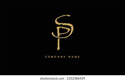 Monograma del logotipo de las letras abstractas de SP, PS