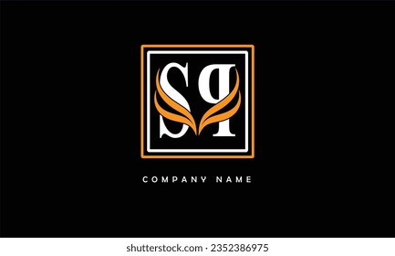 Monograma del logotipo de las letras abstractas de SP, PS