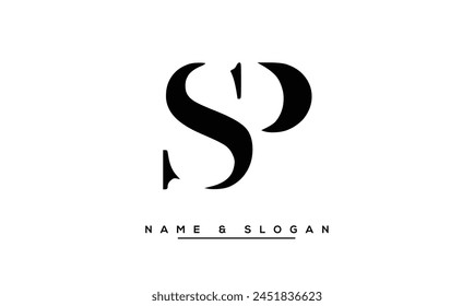 SP, PS Abstract Letters Logo Monogram