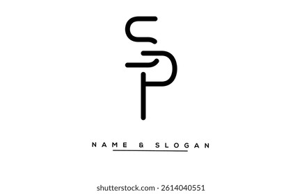 SP, PS Abstract Letters Logo Monogram