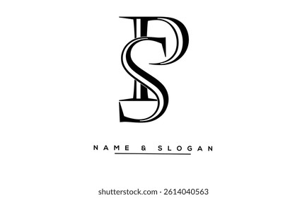 SP, PS Abstract Letters Logo Monogram