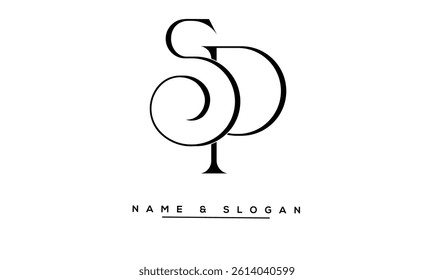 SP, PS Abstract Letters Logo Monogram