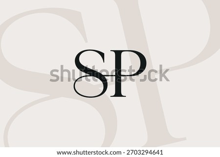 SP or PS letter logo icon design. Classic style luxury initials monogram.