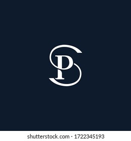 SP PS letters elegant logo design concept