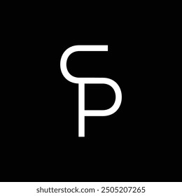 SP or PS monogram letter logo design