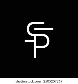 SP o PS monograma letra diseño de logotipo