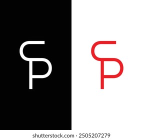SP or PS monogram letter logo design