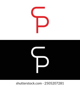 SP or PS monogram letter logo design