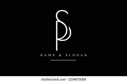 SP, PS, S, P letras abstractas monograma logotipo