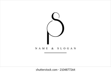 SP, PS, S, P letras abstractas monograma logotipo