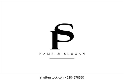 SP, PS, S, P abstract letters logo monogram