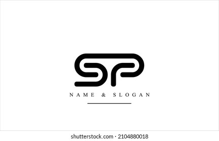SP, PS, S, P letras abstractas monograma logotipo
