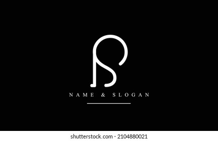 SP, PS, S, P letras abstractas monograma logotipo