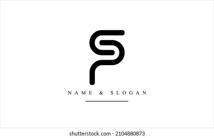 SP, PS, S, P abstract letters logo monogram