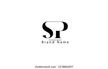 Plantilla de monograma del logotipo del vector abstracto PS S P del SP