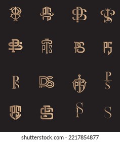 SP, PS, S, P abstract letters logo monogram Luxury 
