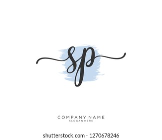 SP S P Initial handwriting logo vector