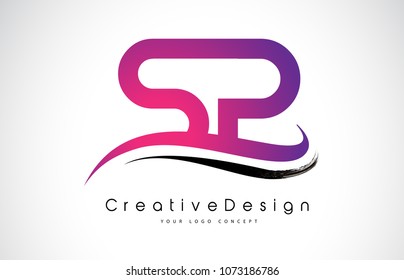 SP S P Letter Logo Design in Black Colors. Creative Modern Letters Vector Icon Logo Illustration.