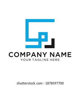 SP S P Letter Logo Design in Black and blue Color. Vector Illustration of Modern Creative Font Icons.