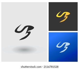 logotipo de forma de la letra SB del SP