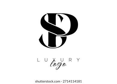 Logotipo de tipografía de monograma de letra SP Serif para una identidad de marca de Premium elegante