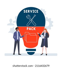SP - Service Pack acronym. business concept background. vector illustration concept with keywords and icons. lettering illustration with icons for web banner, flyer, landing pag