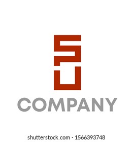 SP SU logo vector design template sign