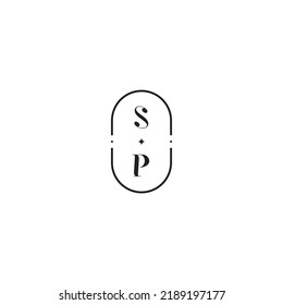 Concepto de logotipo de boda SP en un diseño profesional de alta calidad que se imprimirá en cualquier medio impreso